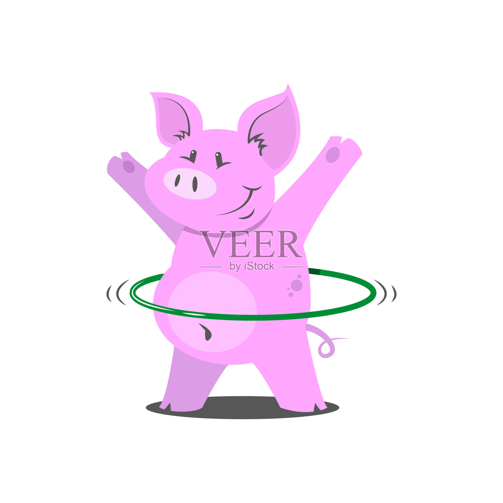 一个简单的胖猪和呼啦呼啦的插画设计元素图片