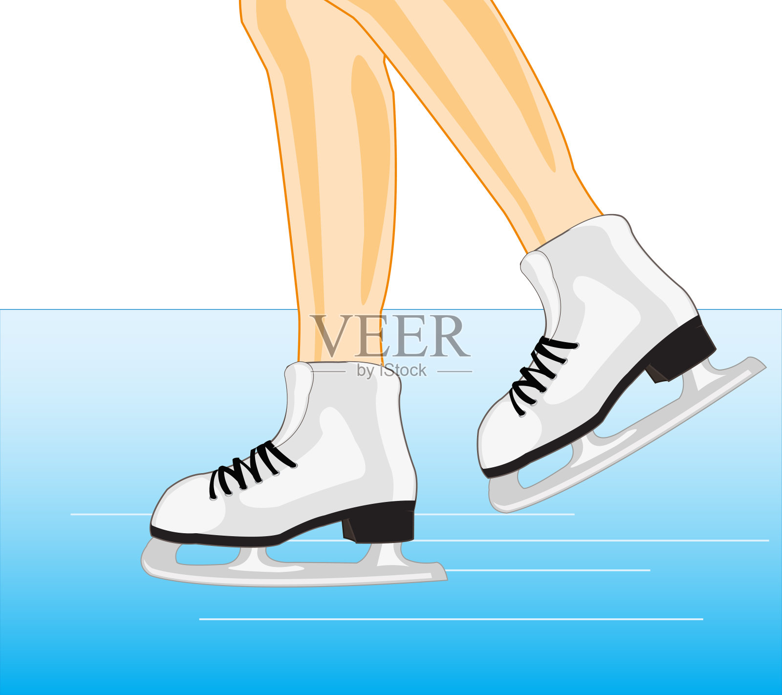 腿在溜冰鞋插画图片素材