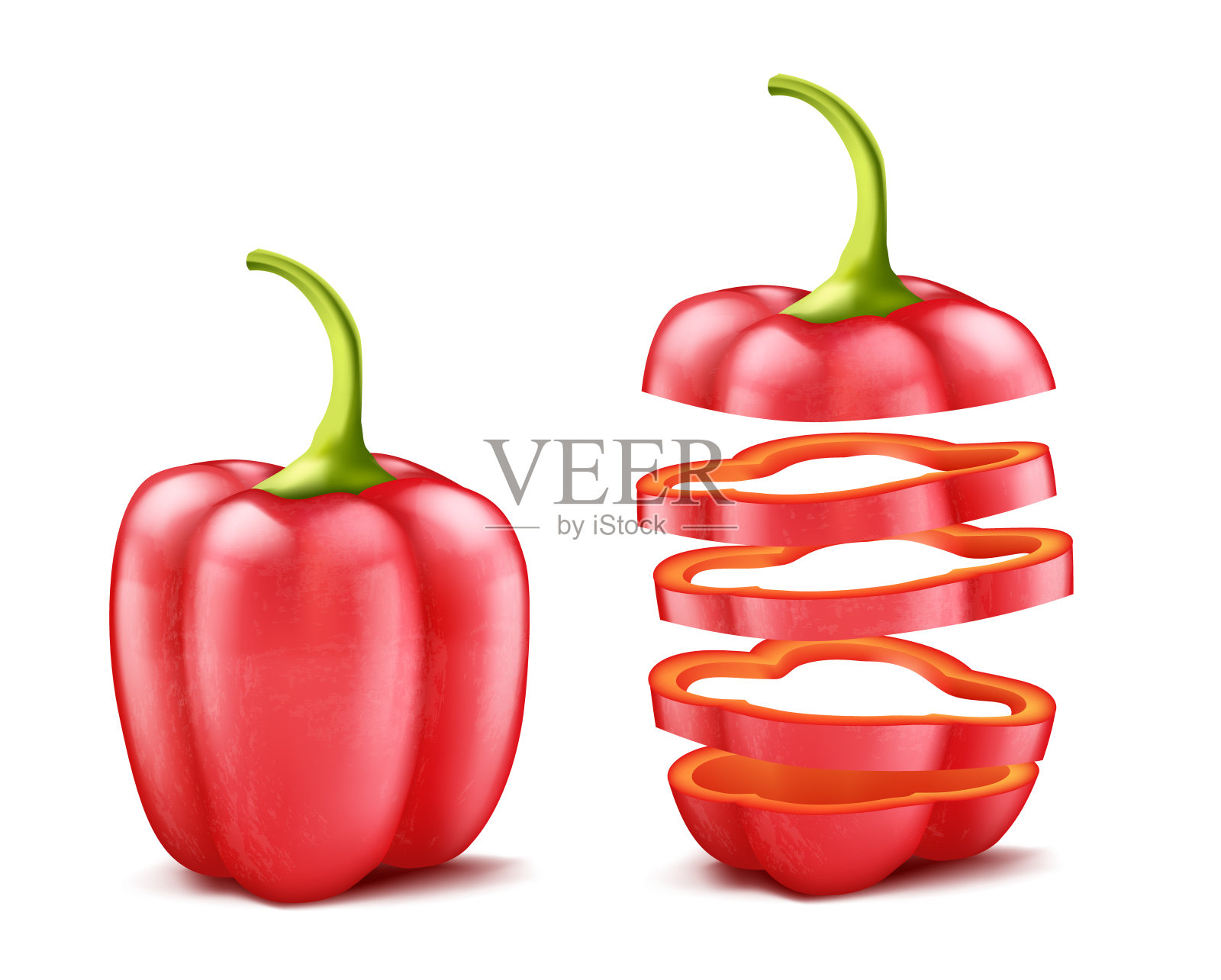矢量插图的现实红甜椒插画图片素材
