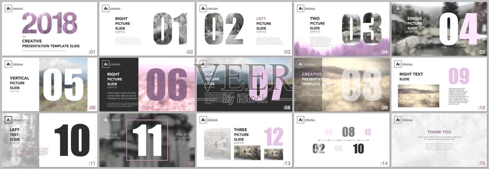 演示模板。2018年日历计划。白色背景上的粉色元素。宣传册封面矢量设计。用于传单、传单、小册子、报告、市场营销的演示幻灯片。设计模板素材