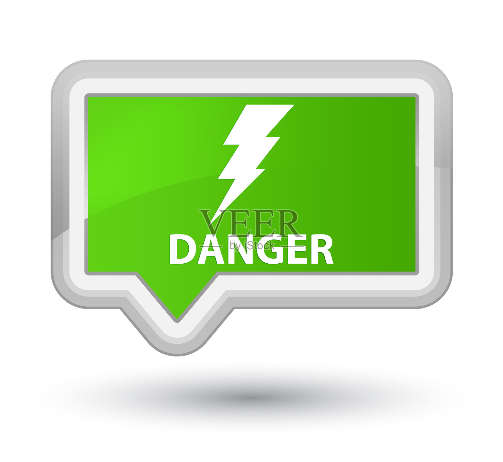 危险(电力图标)首要软绿色横幅按钮插画图片素材