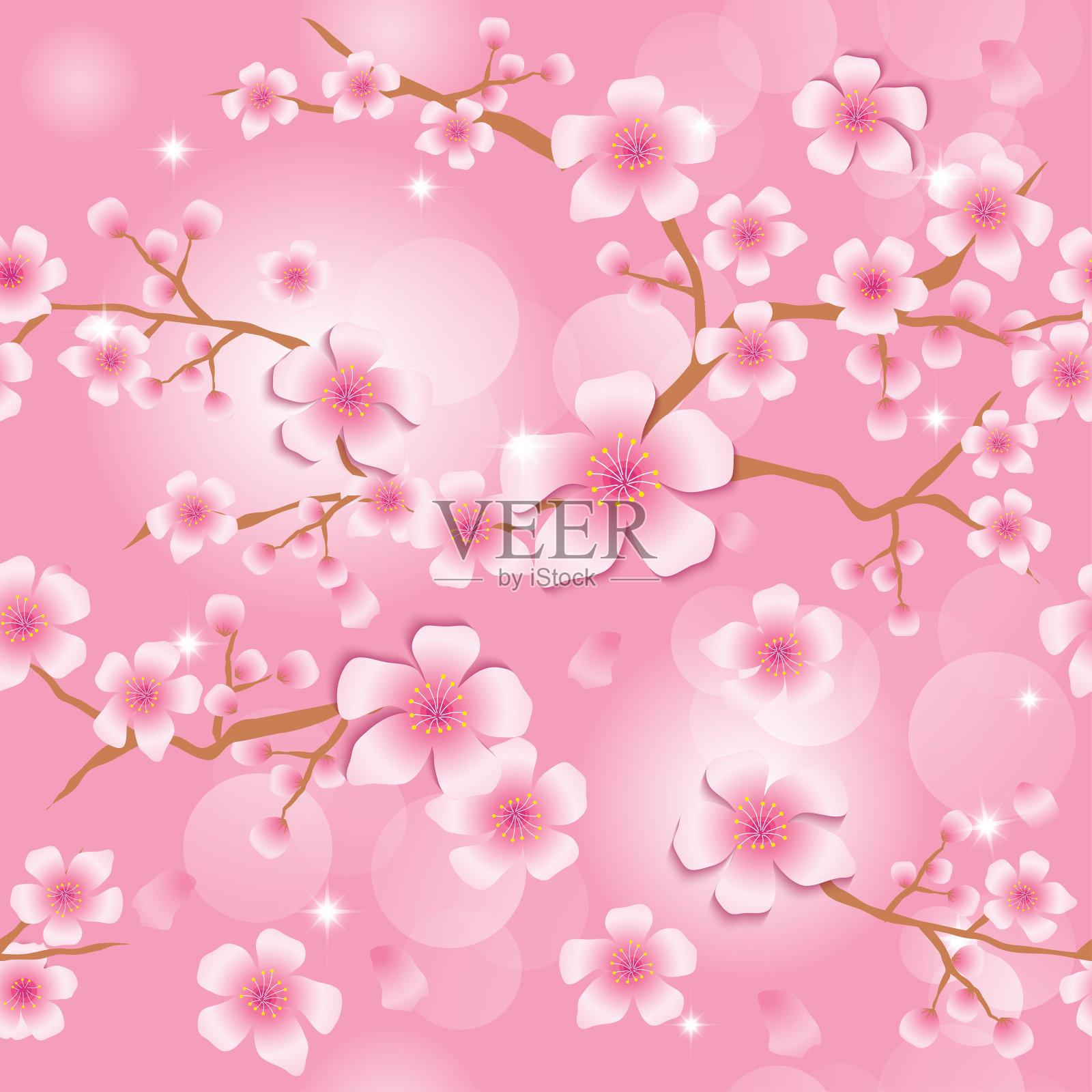 樱花模式插画图片素材