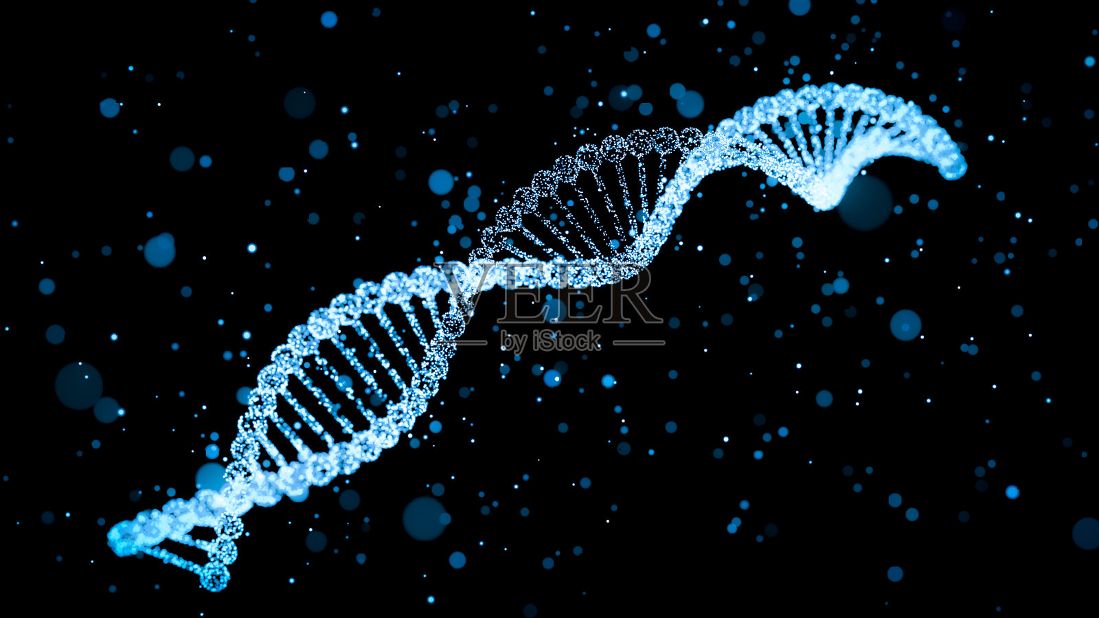 人类DNA发光粒子3d插图照片摄影图片