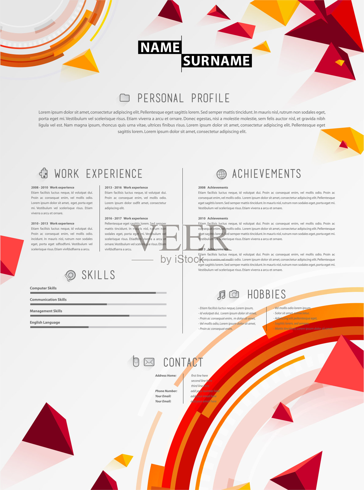 CreativeCV / resume模板。设计模板素材