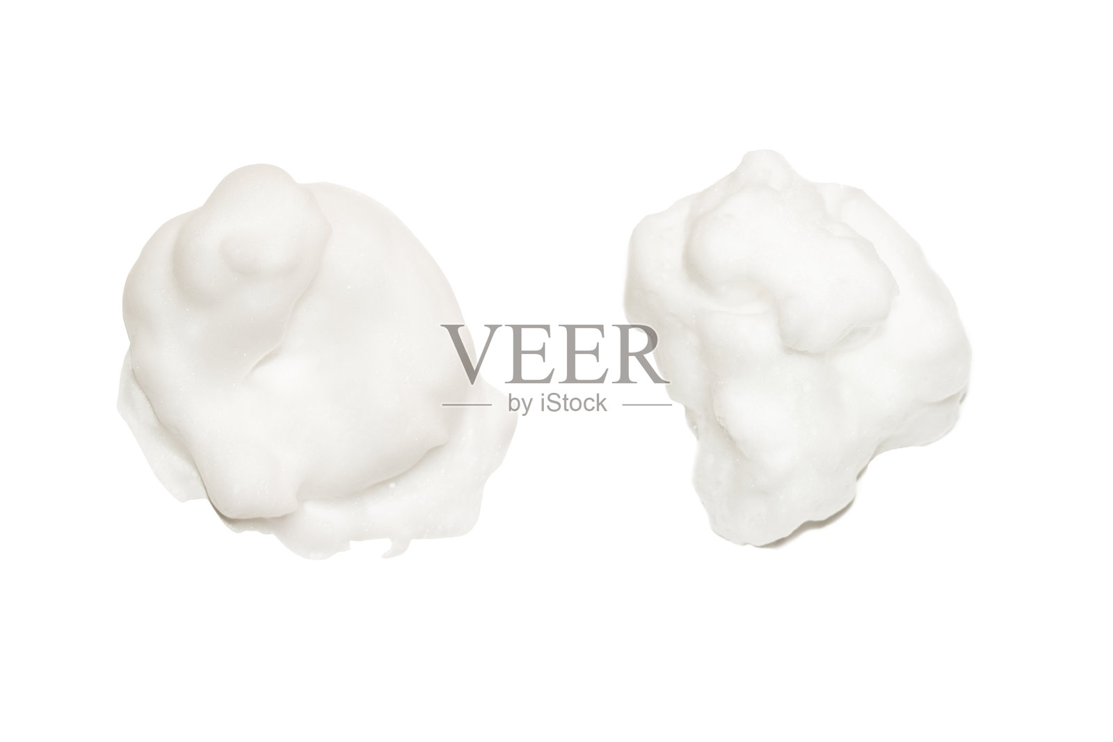 泡沫肥皂膏设置孤立的白色背景。浴泡质感，剃须膏概念。照片摄影图片