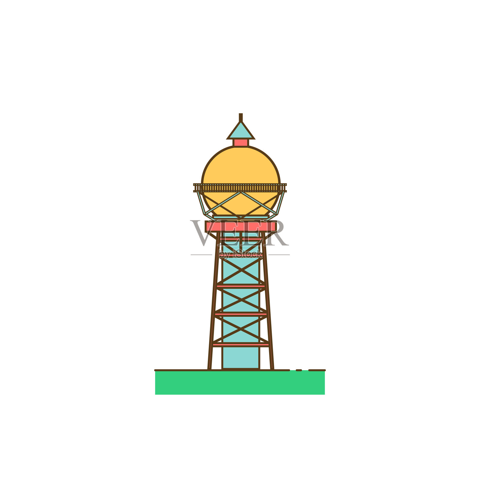 水塔建筑插画图片素材