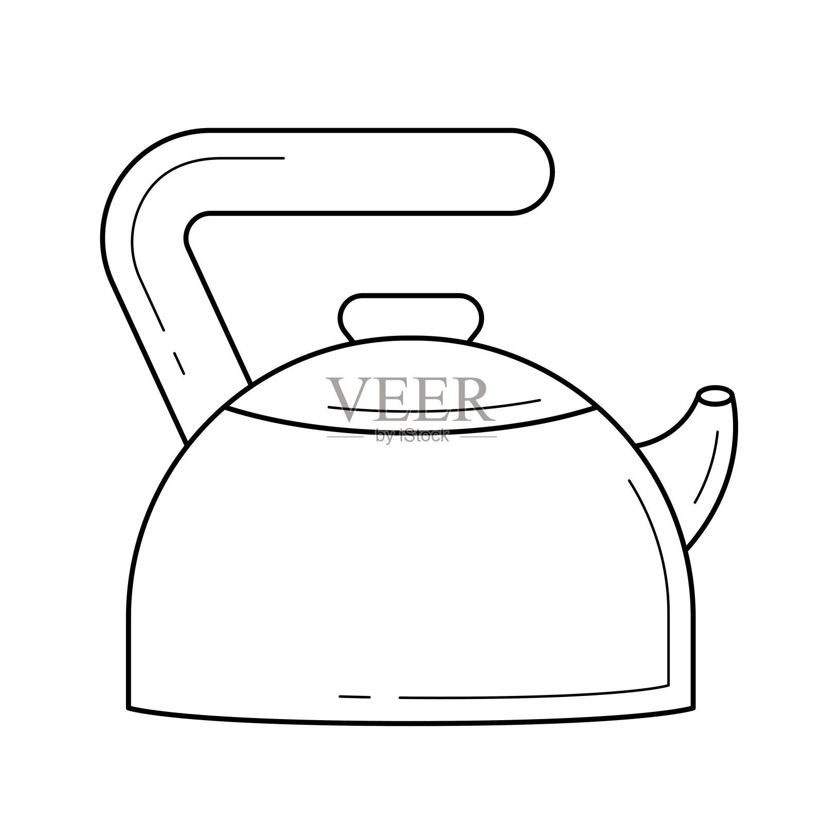 厨房水壶矢量线图标图标素材