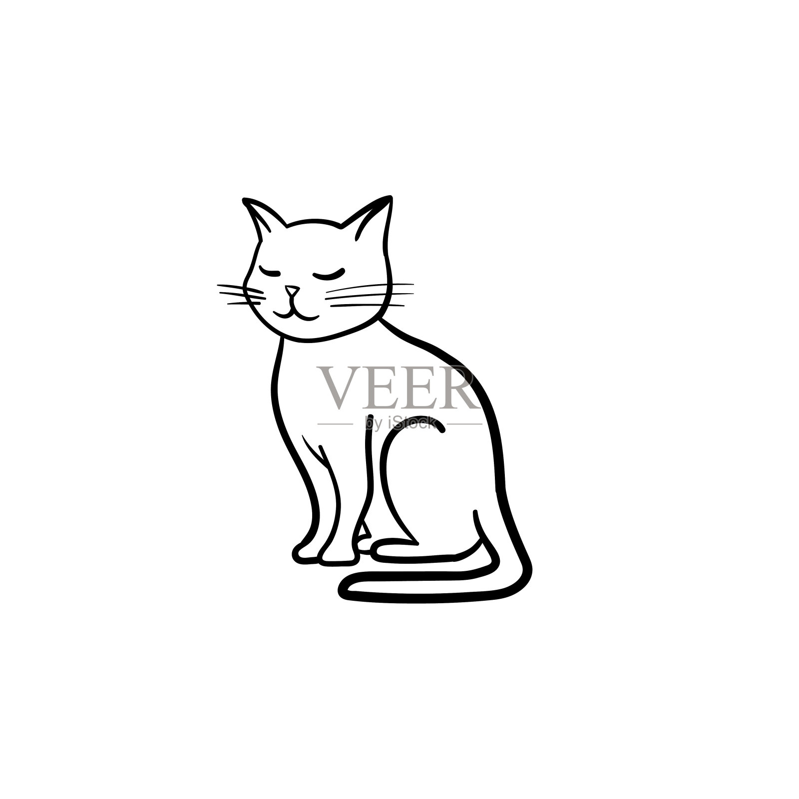 猫手绘草图图标插画图片素材