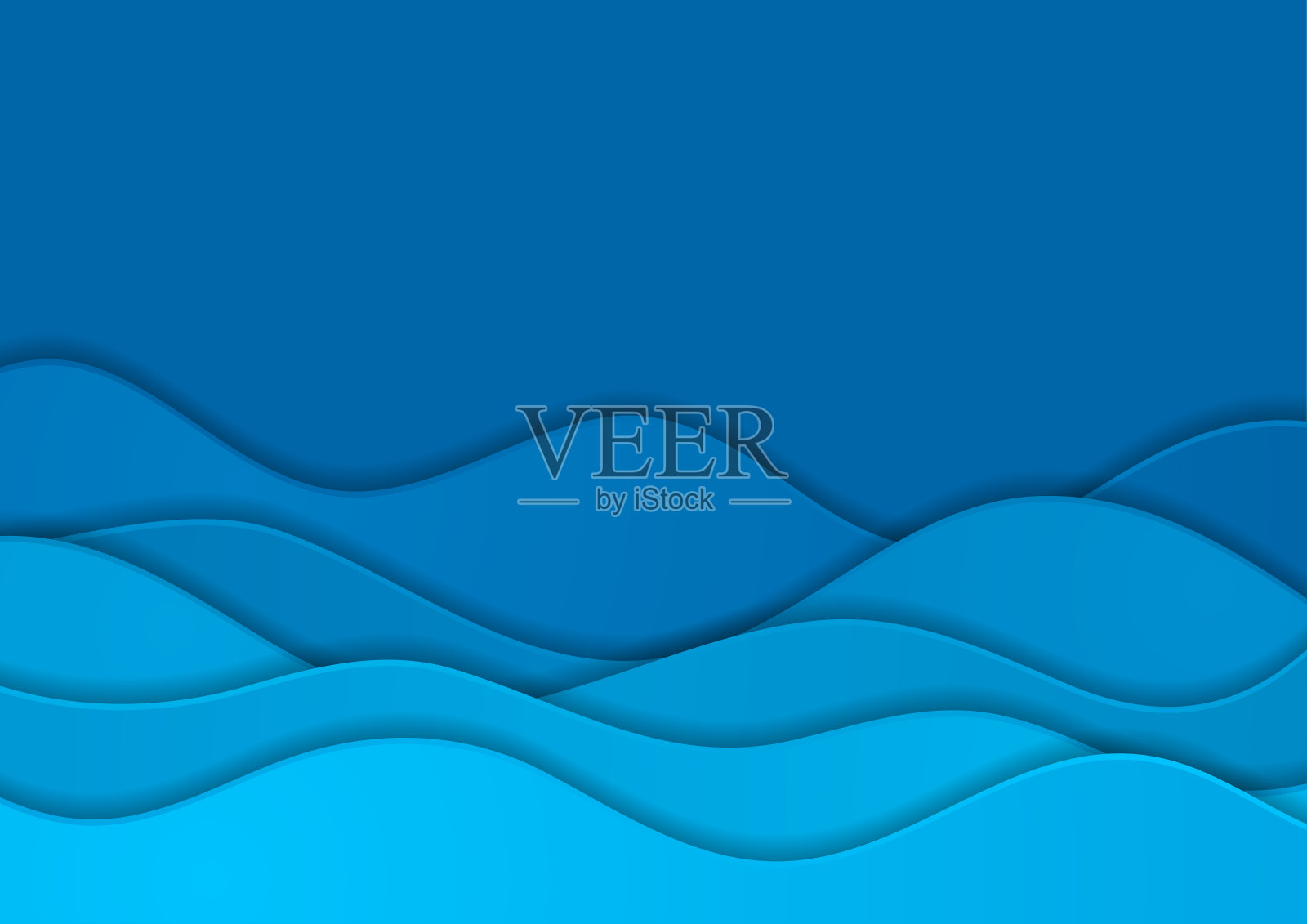 明亮的蓝色公司波浪抽象背景插画图片素材
