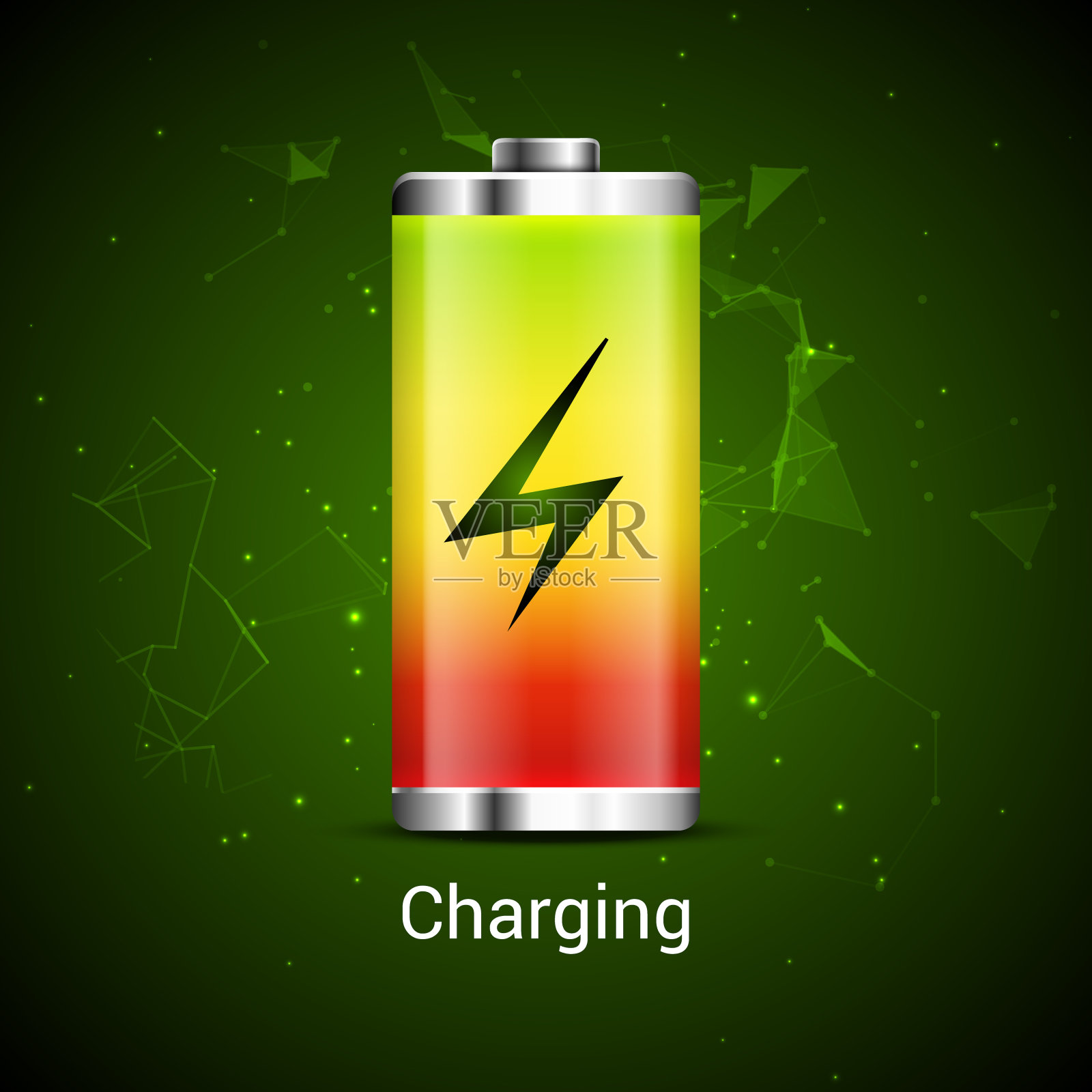 电池充电能量电源图标。矢量电池充电设计技术设计元素图片