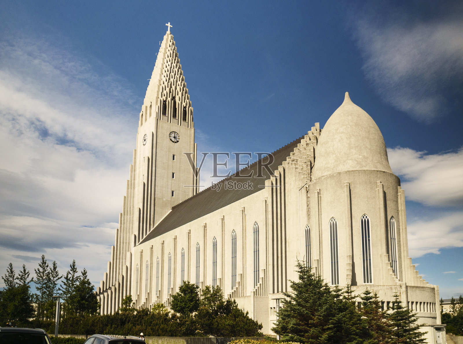 冰岛雷克雅未克的Hallgrimskirkja大教堂照片摄影图片