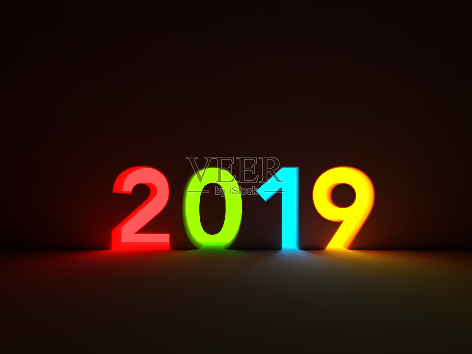 2019年新年灯光效果创意设计理念照片摄影图片