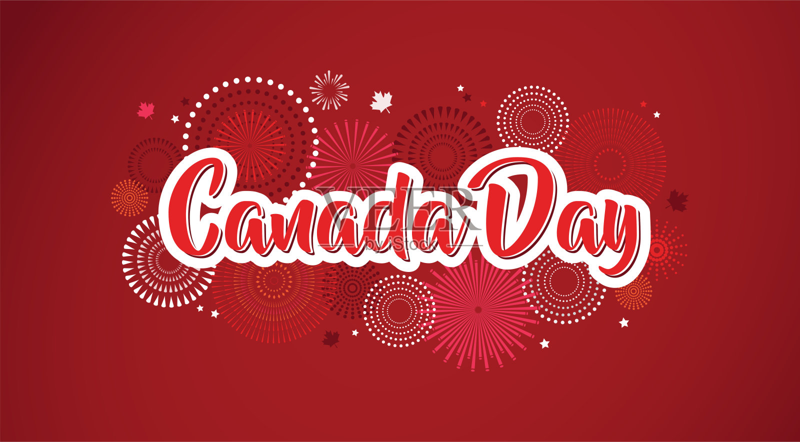 加拿大国庆日快乐海报。7月1日。矢量插图贺卡。白色背景上的加拿大枫叶插画图片素材