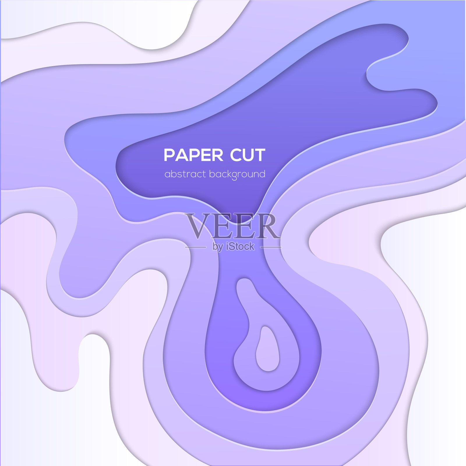 紫色抽象布局-矢量剪纸插图插画图片素材