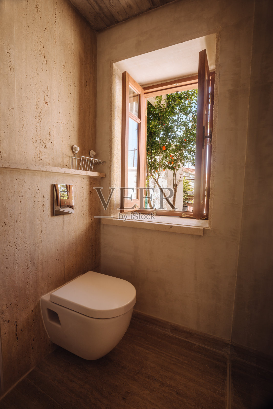 地中海乡村别墅的现代建筑浴室照片摄影图片