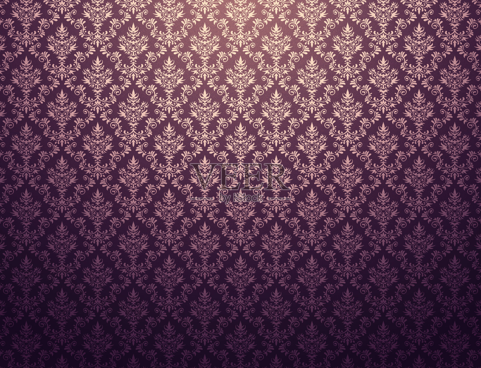 紫色墙纸，金色锦缎图案插画图片素材