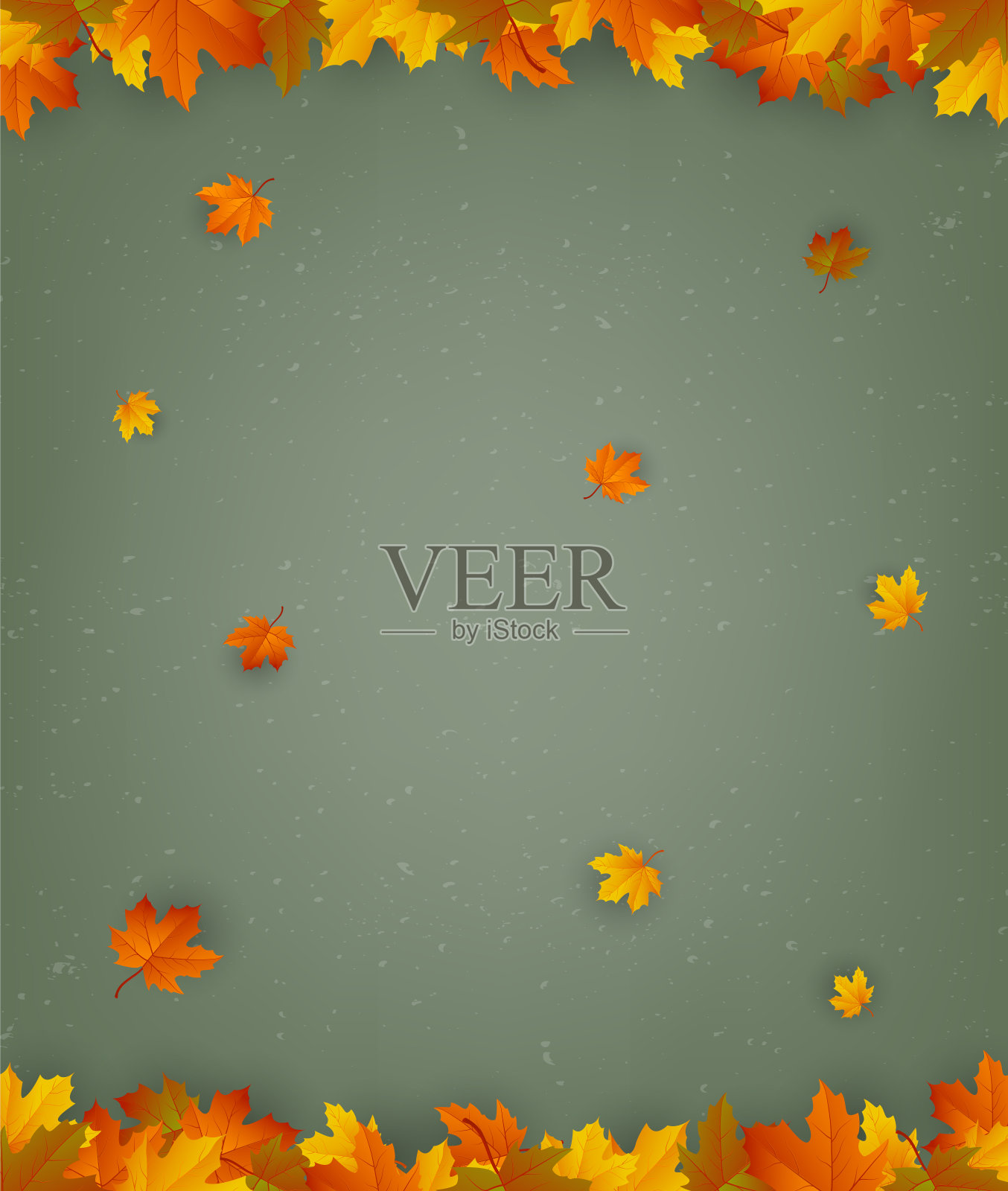 秋天背景集合。落叶。向量插画图片素材
