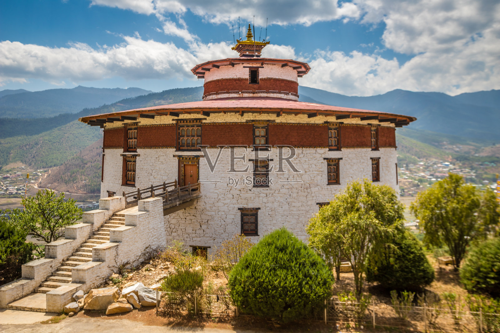 不丹的帕罗城堡照片摄影图片