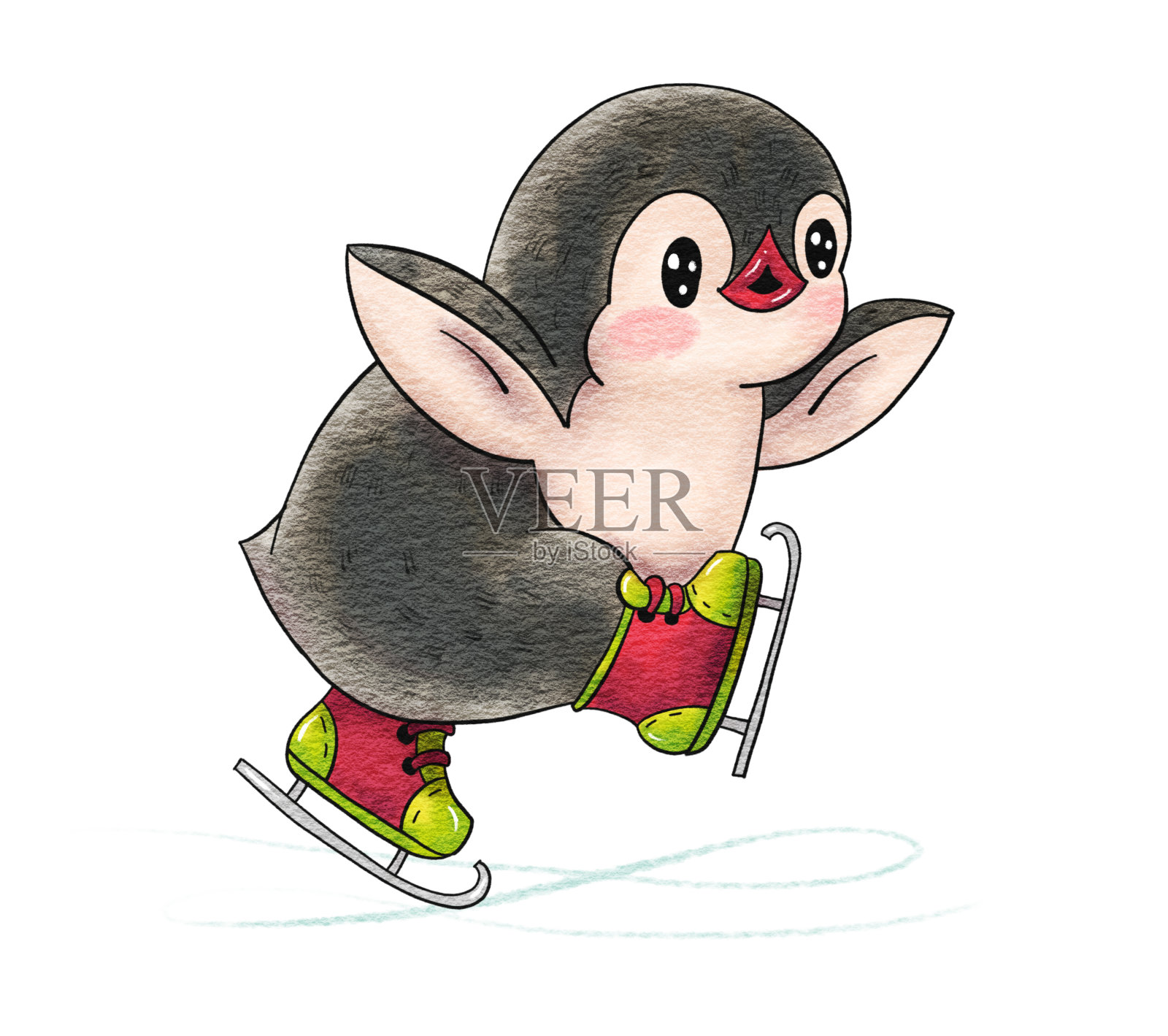 企鹅插画图片素材