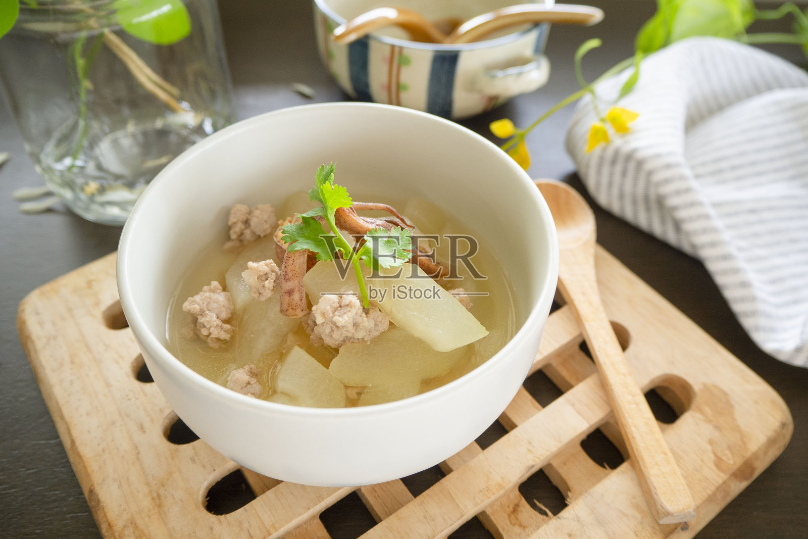 冬瓜汤，亚洲食物，自制食物，汤，节食照片摄影图片