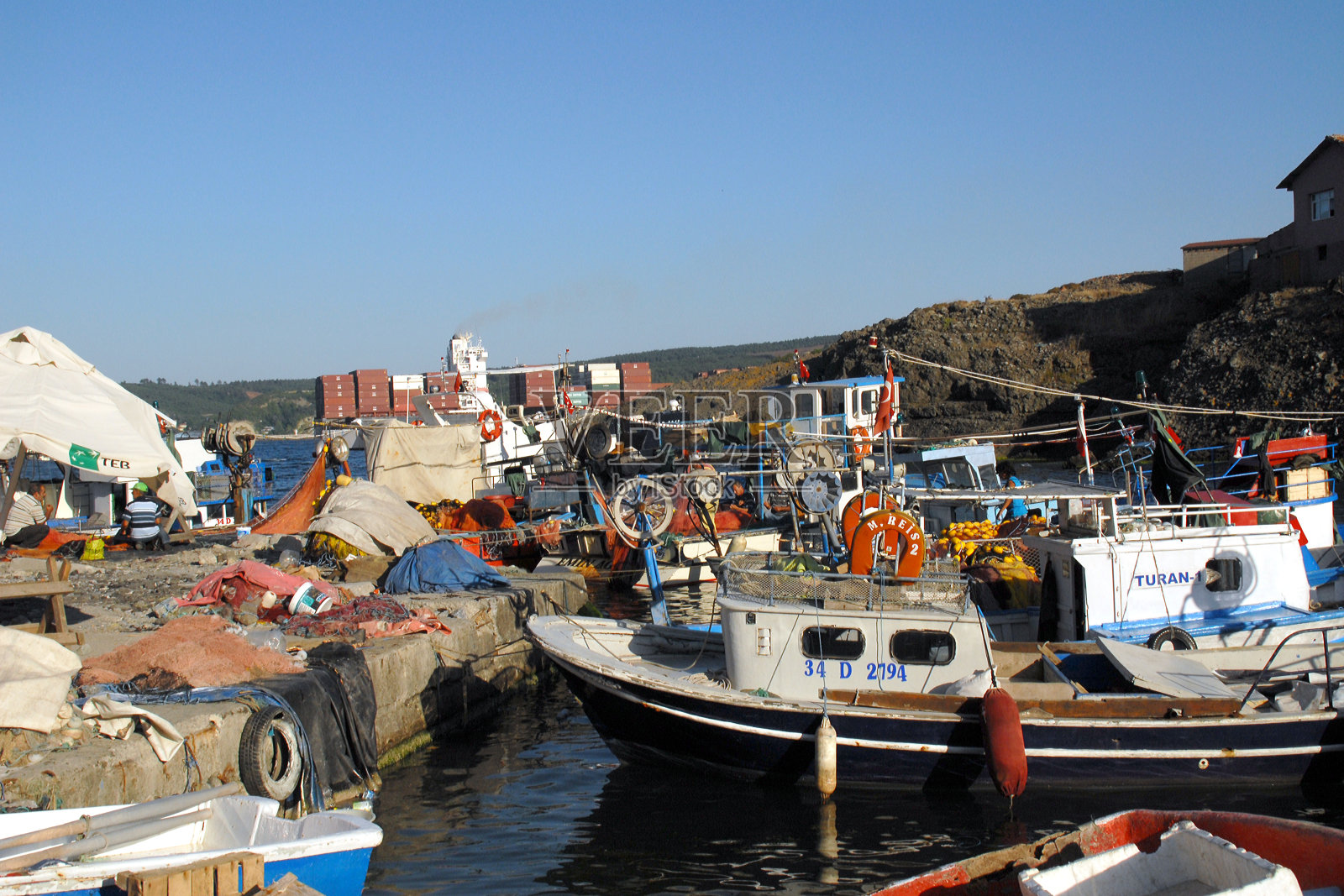 渔村的渔民Garipçe照片摄影图片