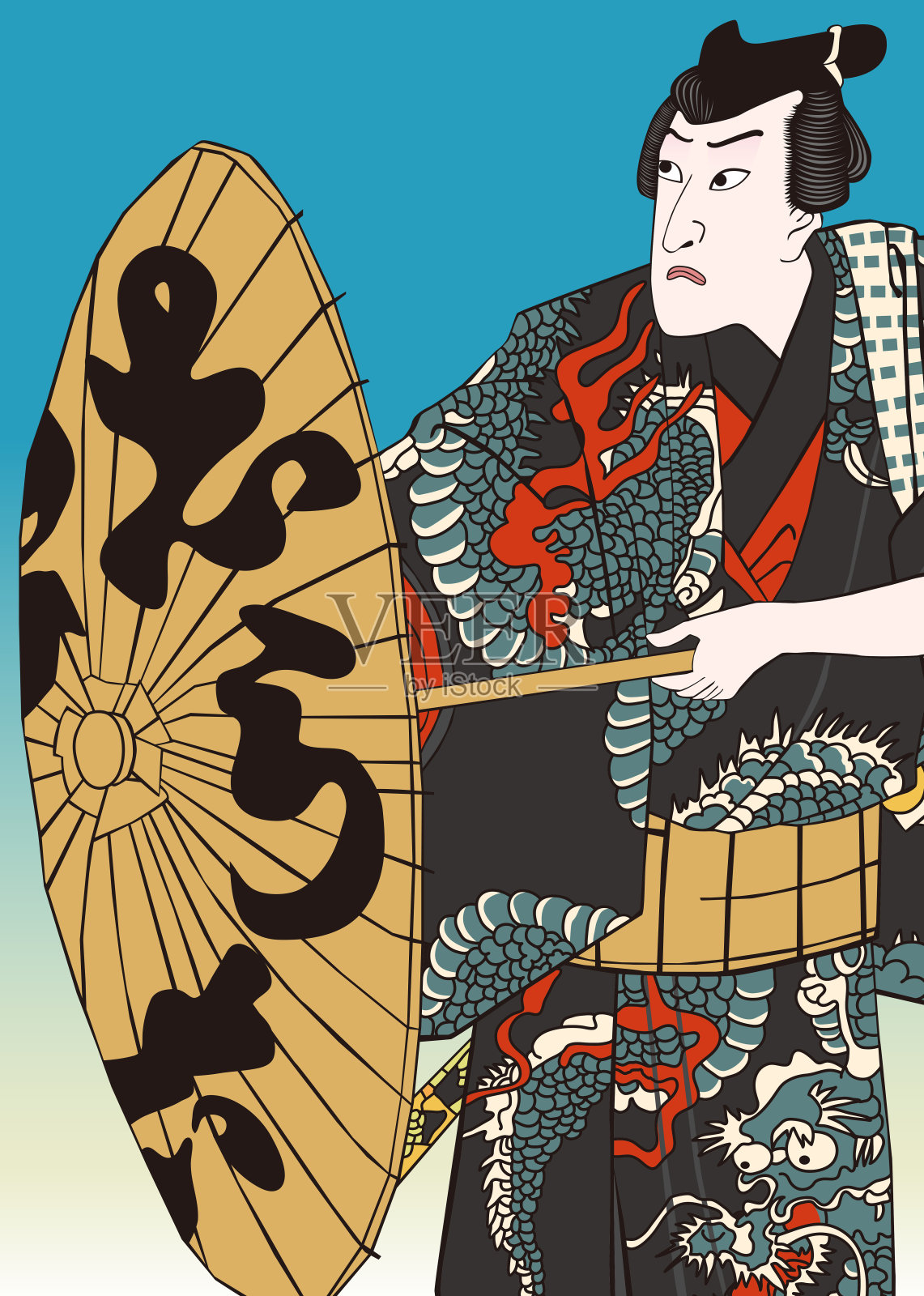 歌舞伎'inasegawaseizoro i no ba' Tadanobu Rihei插画图片素材