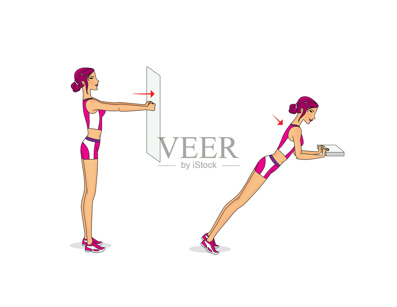 手臂和肩膀关节活动的动态训练插画图片素材