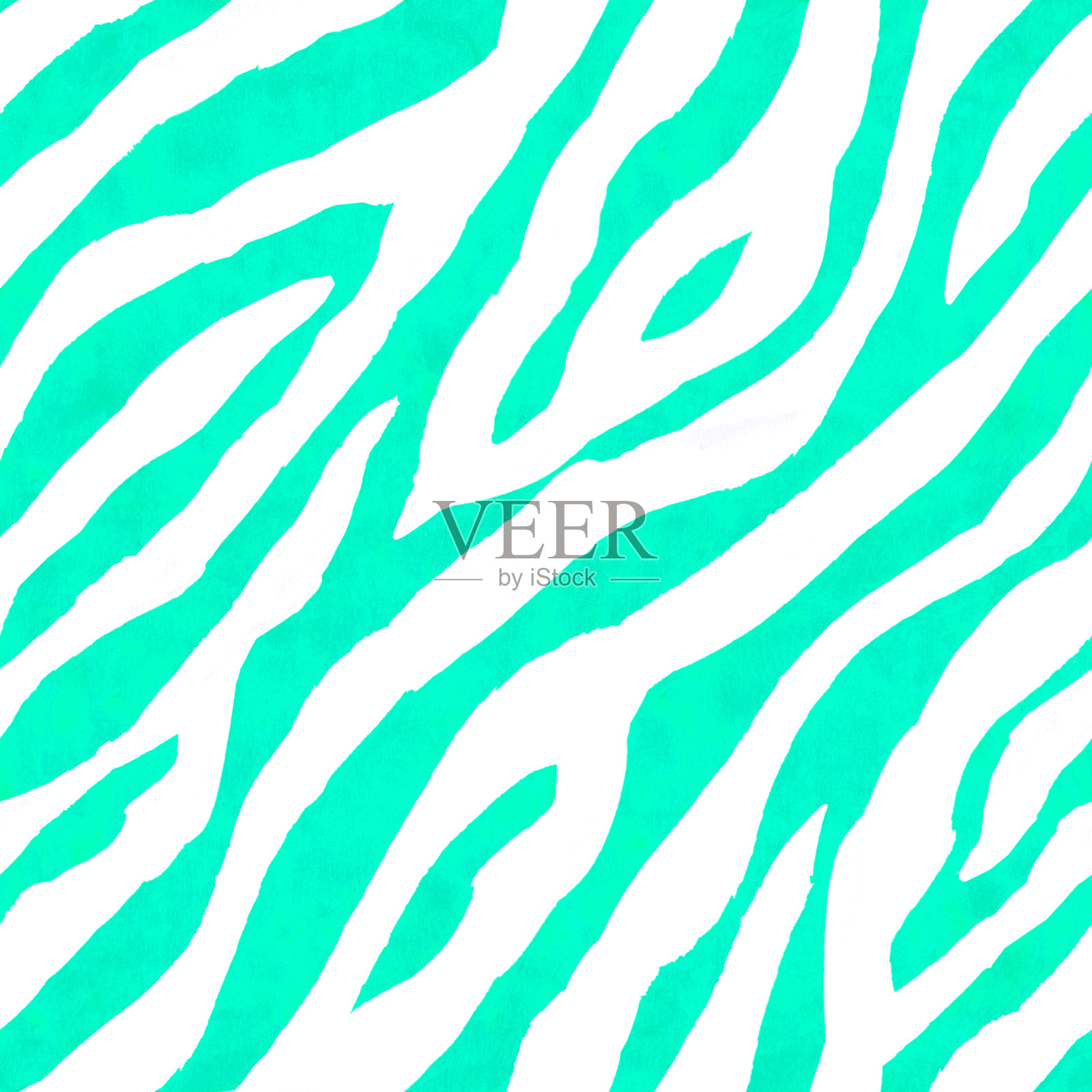 白色和蓝绿色抽象斑马条纹纹理无缝图案插画图片素材