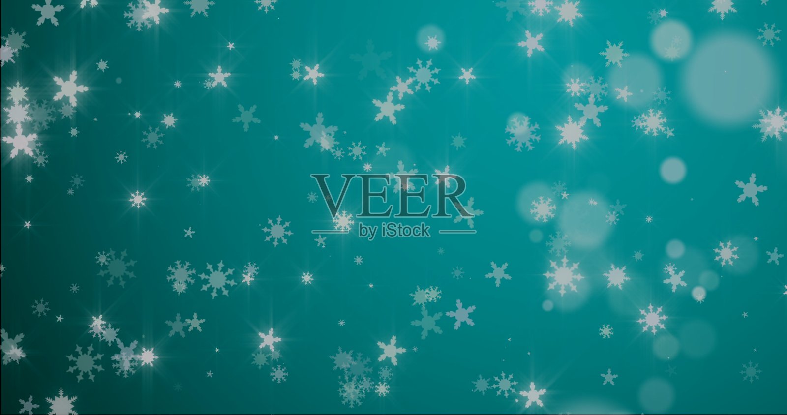 圣诞蓝色的背景与雪花-飘落的雪插画图片素材