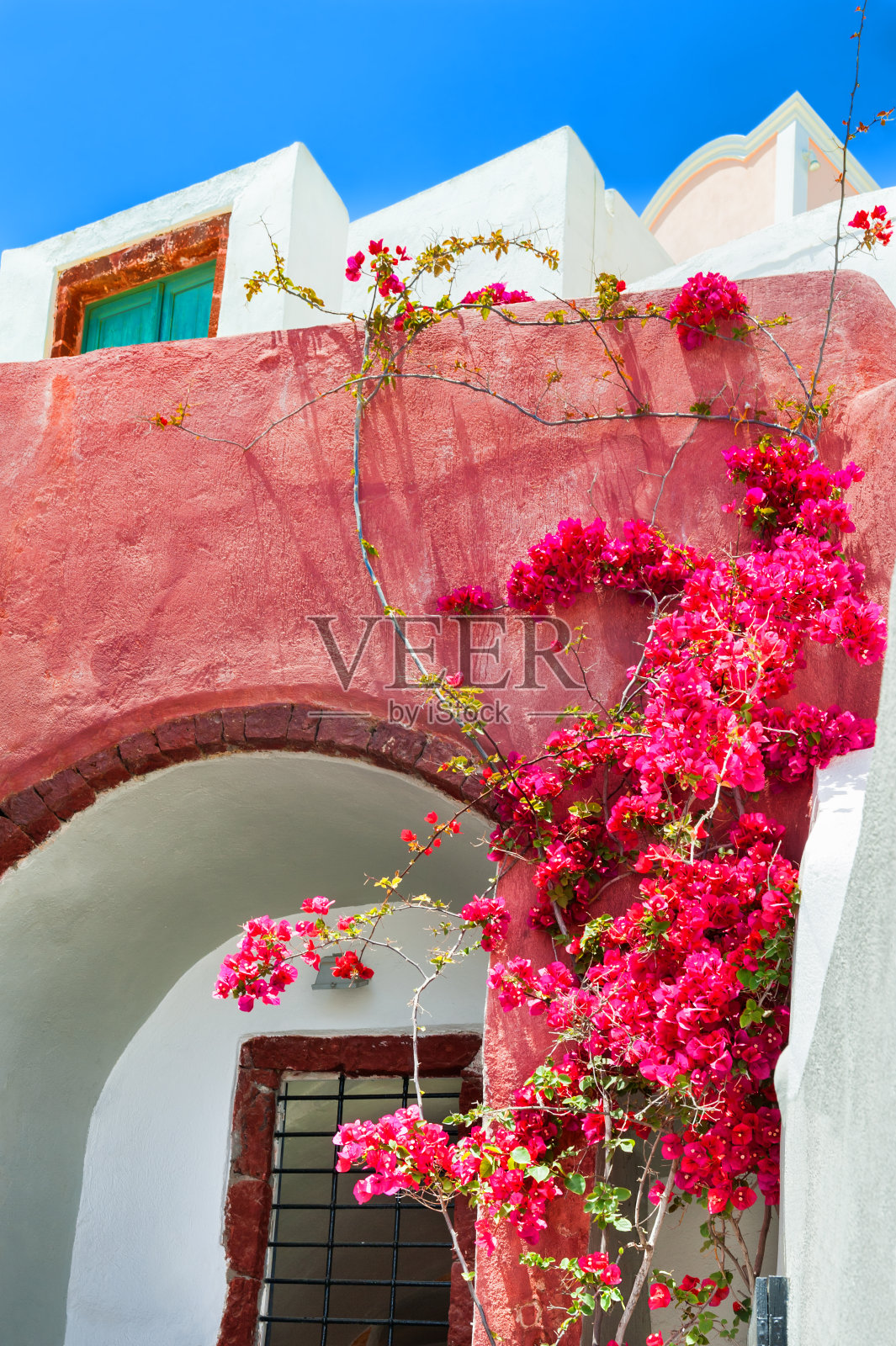 传统的希腊建筑。希腊圣托里尼岛岛。照片摄影图片