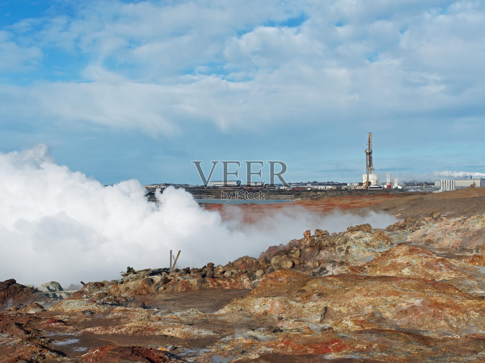 冰岛雷克雅斯半岛地热发电厂照片摄影图片