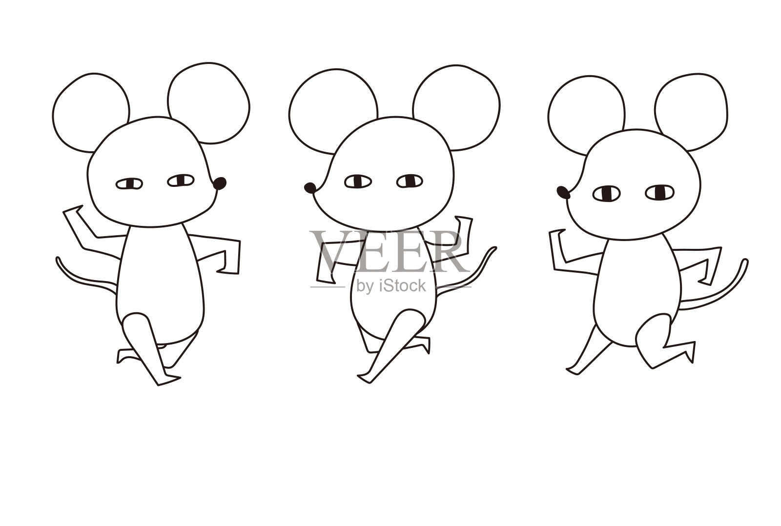 简单的老鼠贺年卡插画图片素材