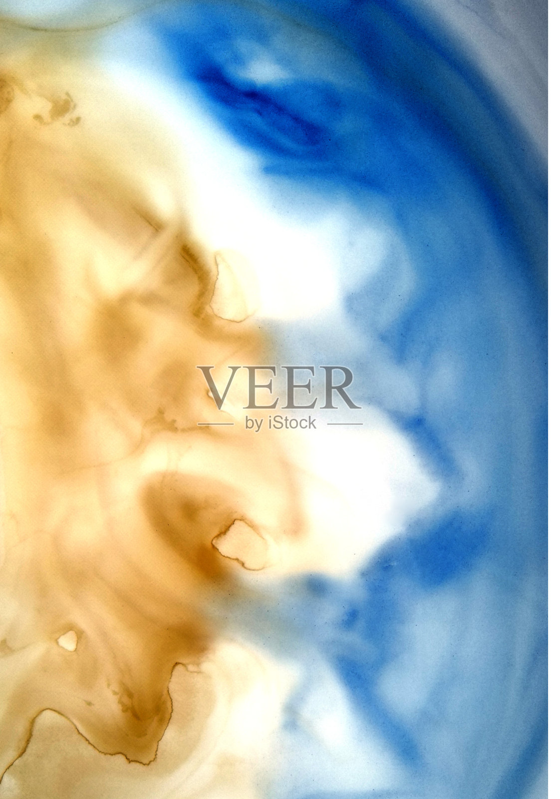 抽象水彩背景蓝色海洋天空插画图片素材