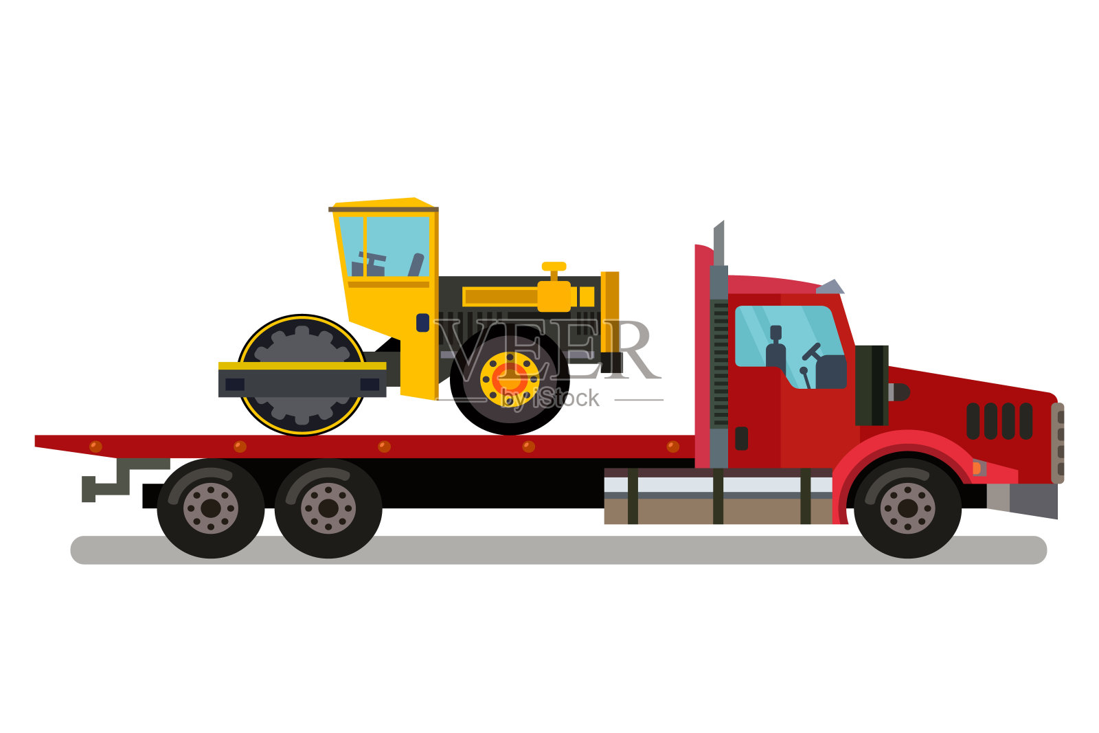 汽车运输业务彩色插图插画图片素材