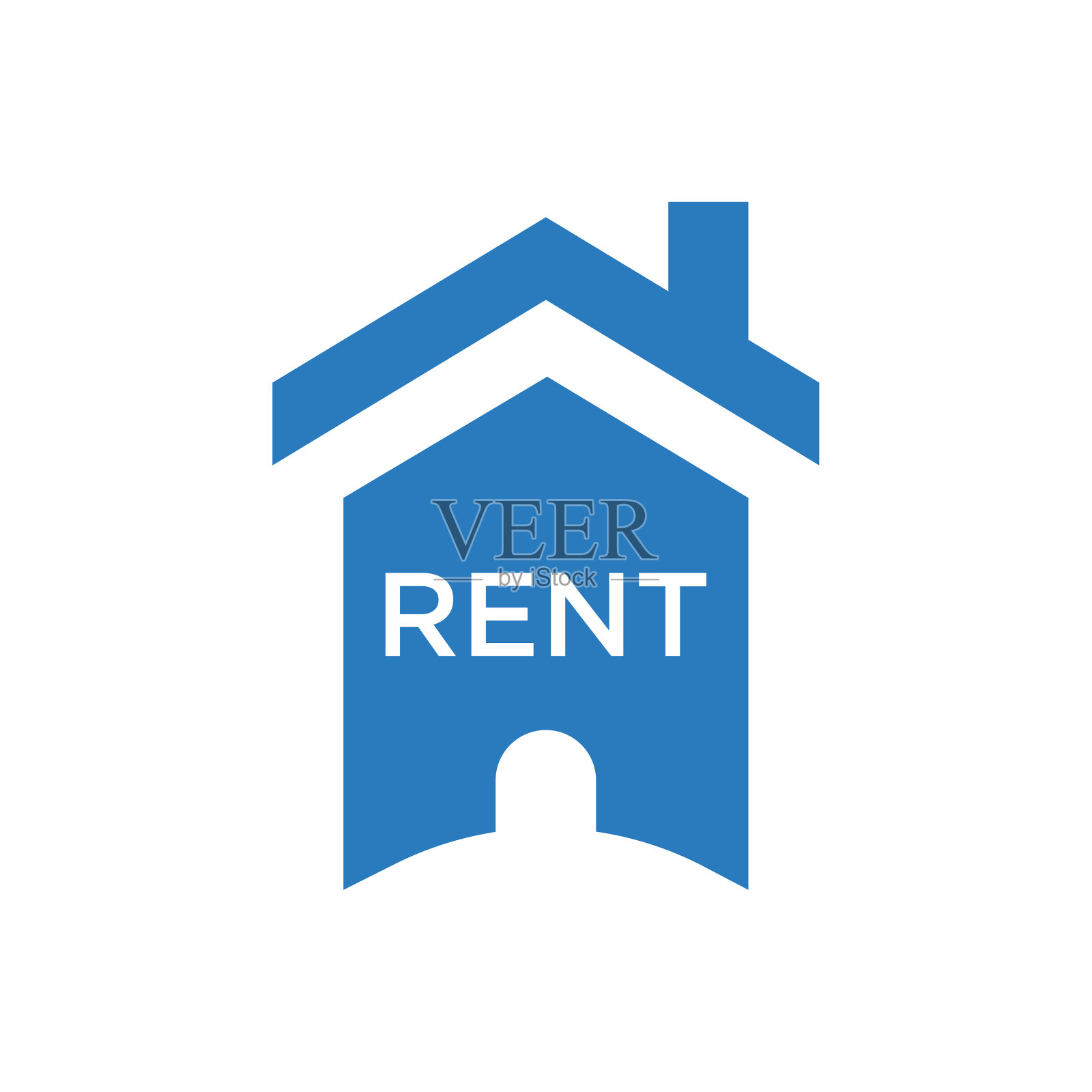 房屋租赁标志图标矢量蓝色符号房屋租赁标志图标素材