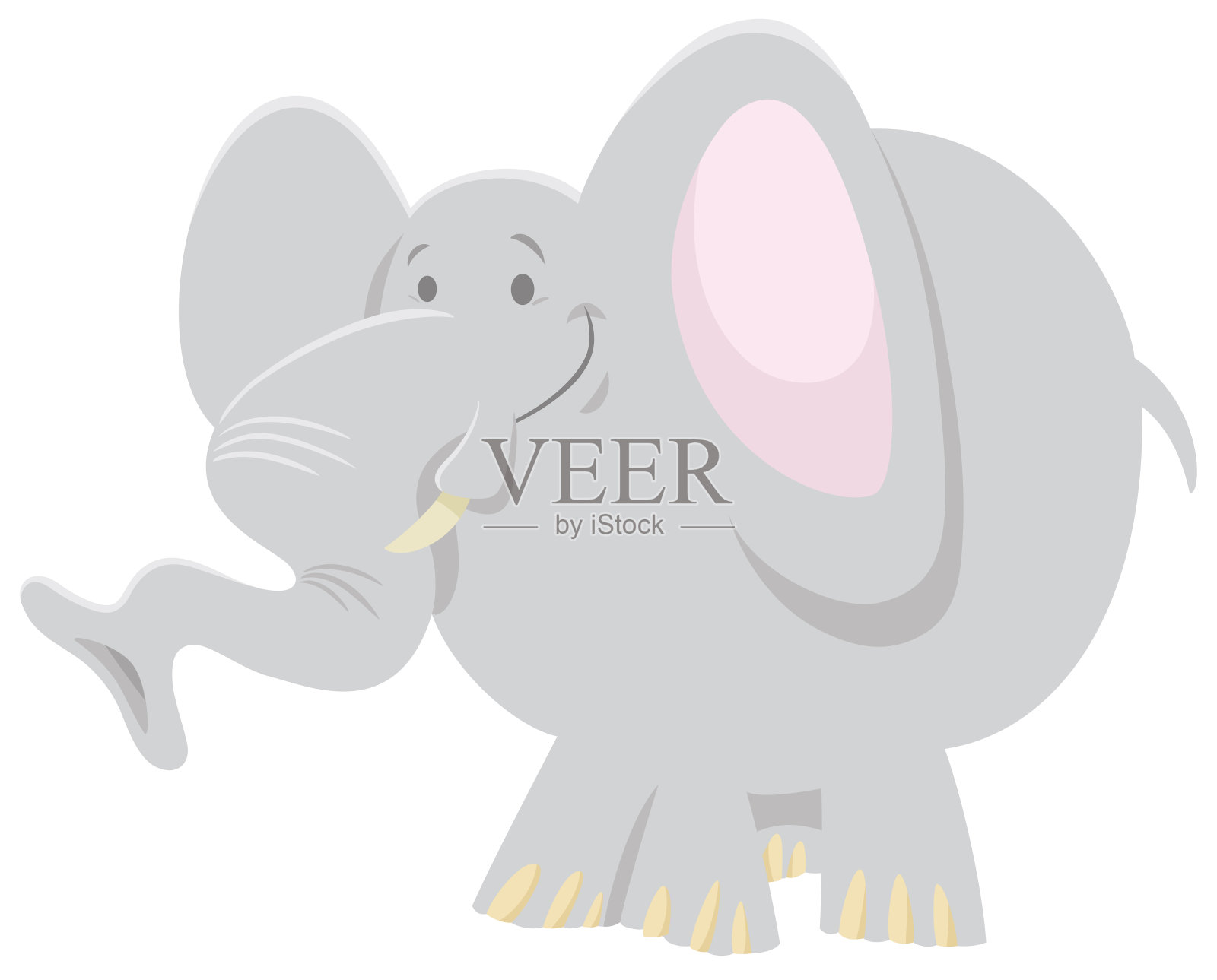 大象卡通动物角色插画图片素材