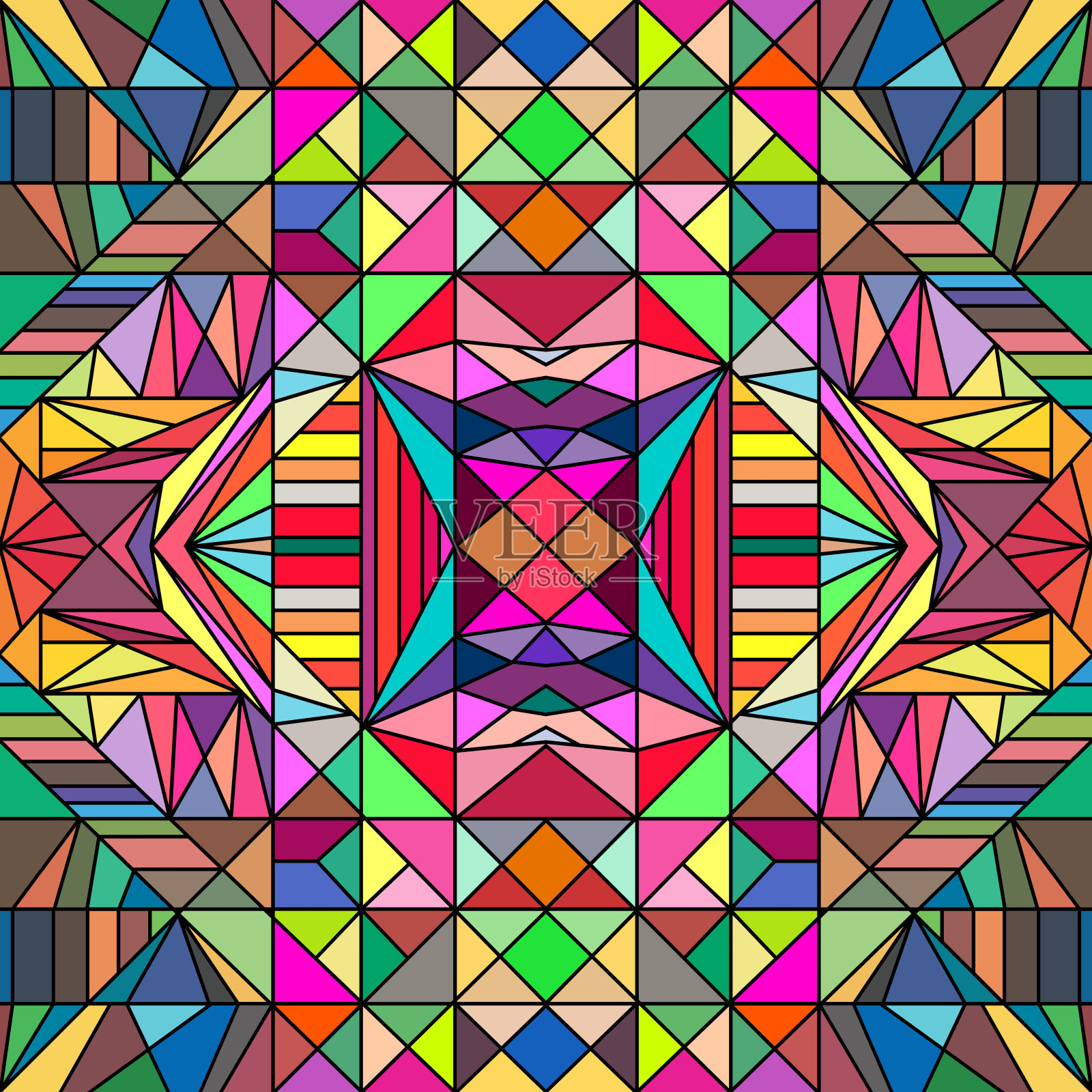 抽象的色彩和创意几何图案插画图片素材