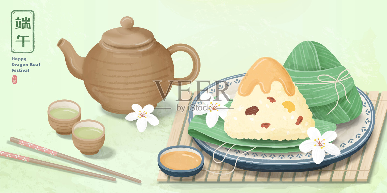 Delicious rice dumplings插画图片素材