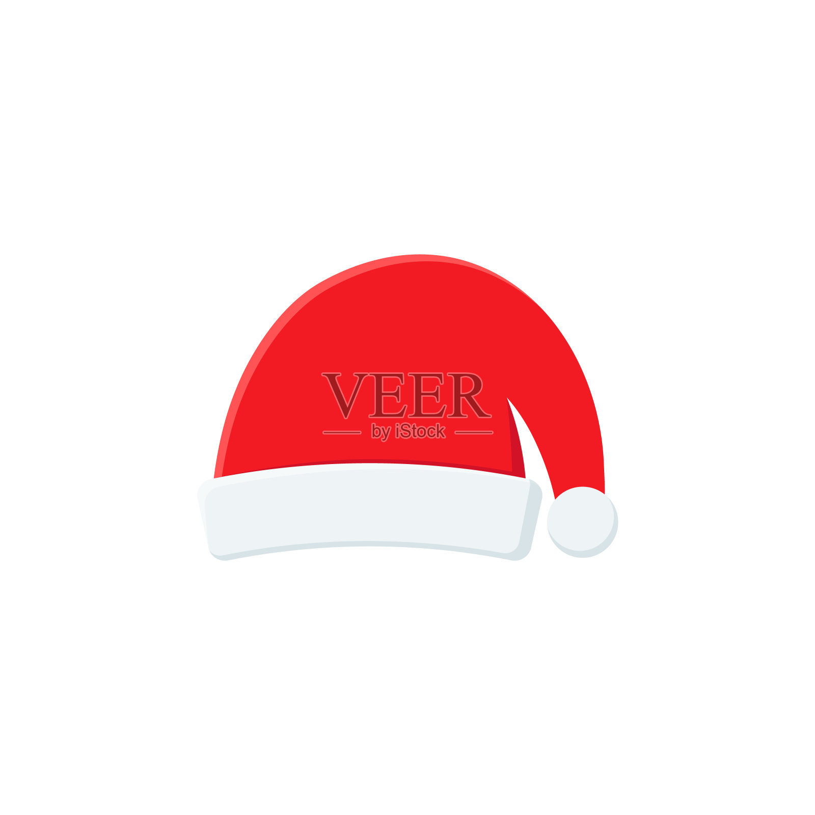 圣诞老人的帽子。圣诞节图标。矢量插图在平面设计。图标素材