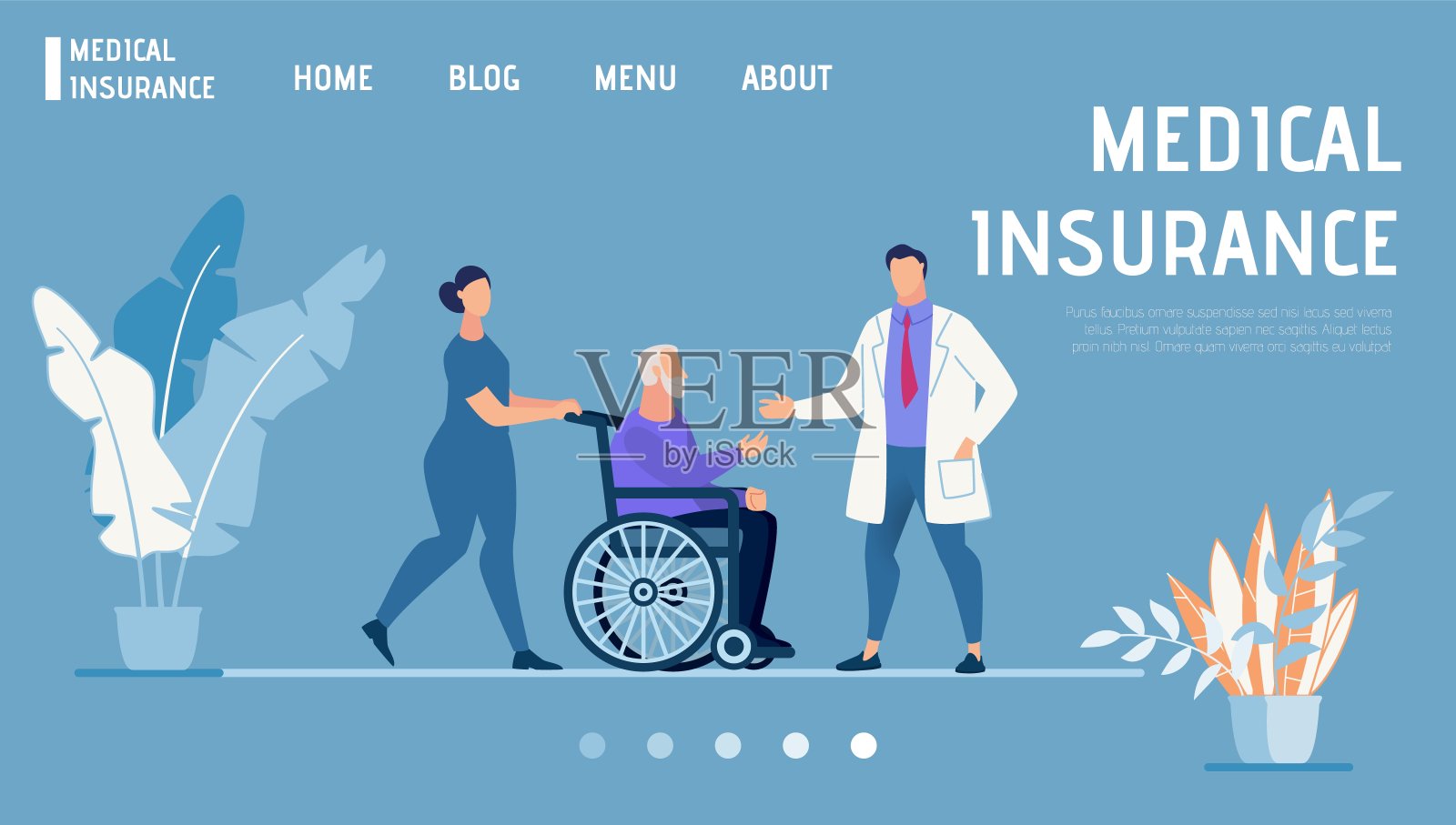 登陆页促进健康和医疗保险插画图片素材