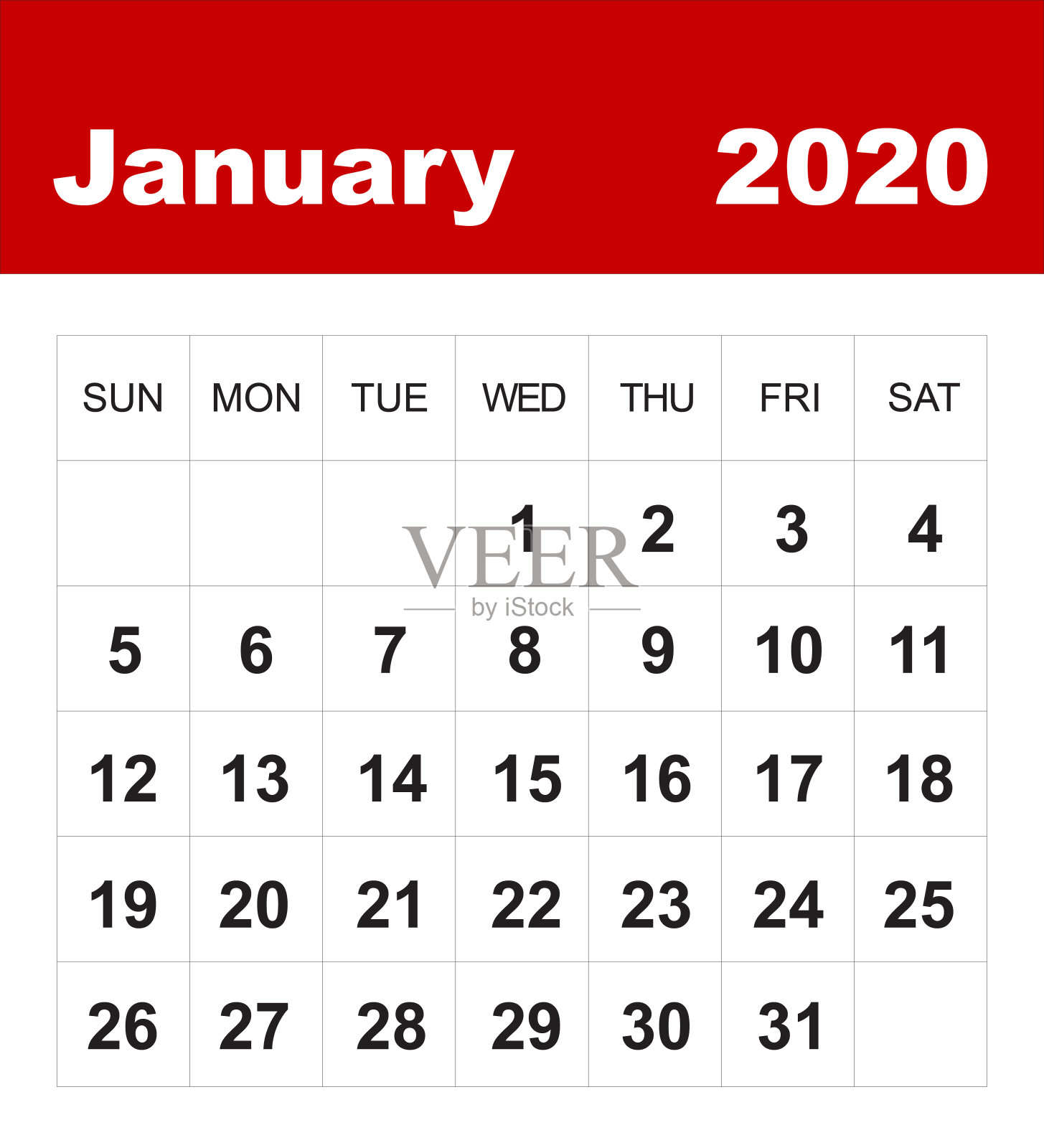 2020年1月日历照片摄影图片
