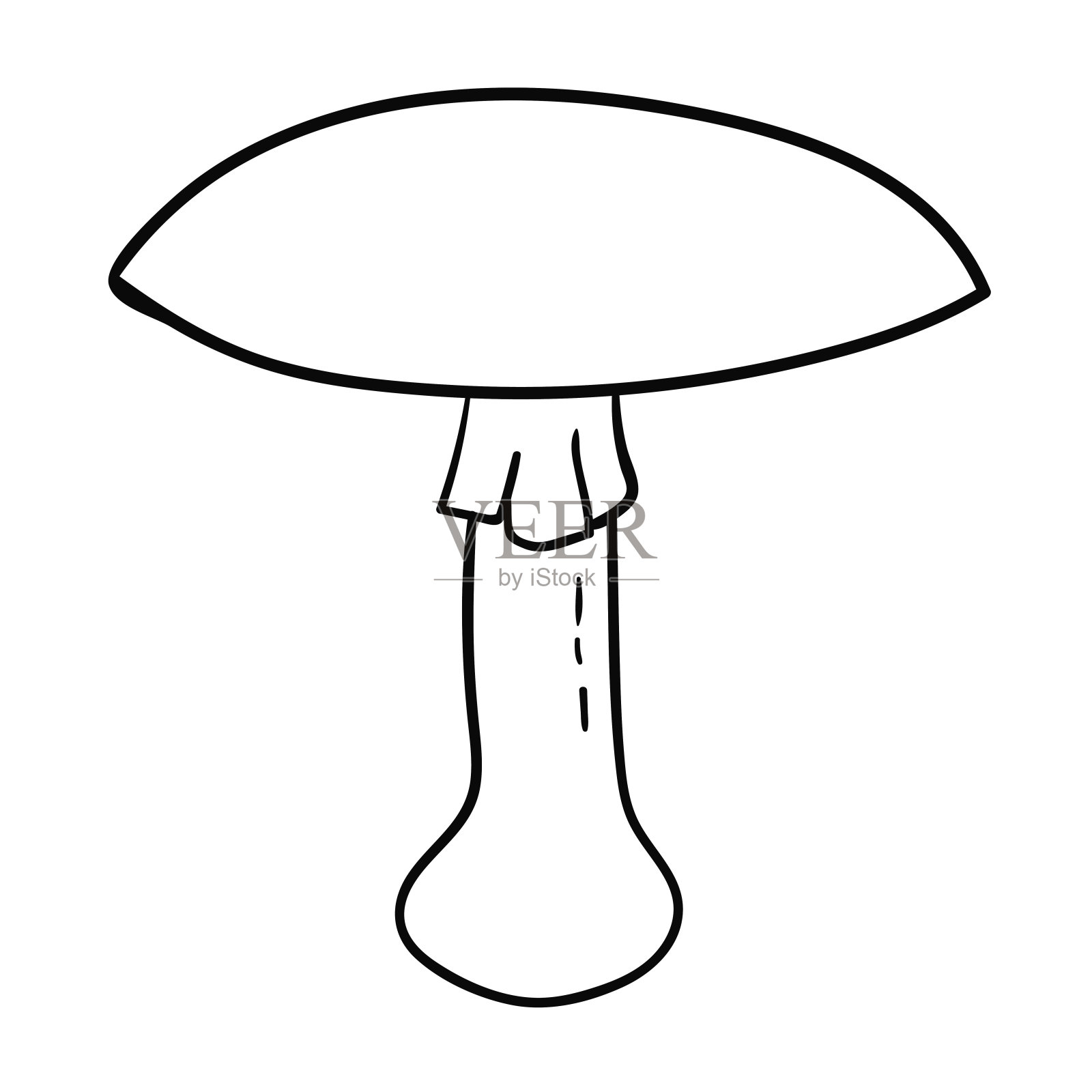 卡通涂鸦线性死亡帽，毒菌孤立在白色背景。矢量插图。设计元素图片