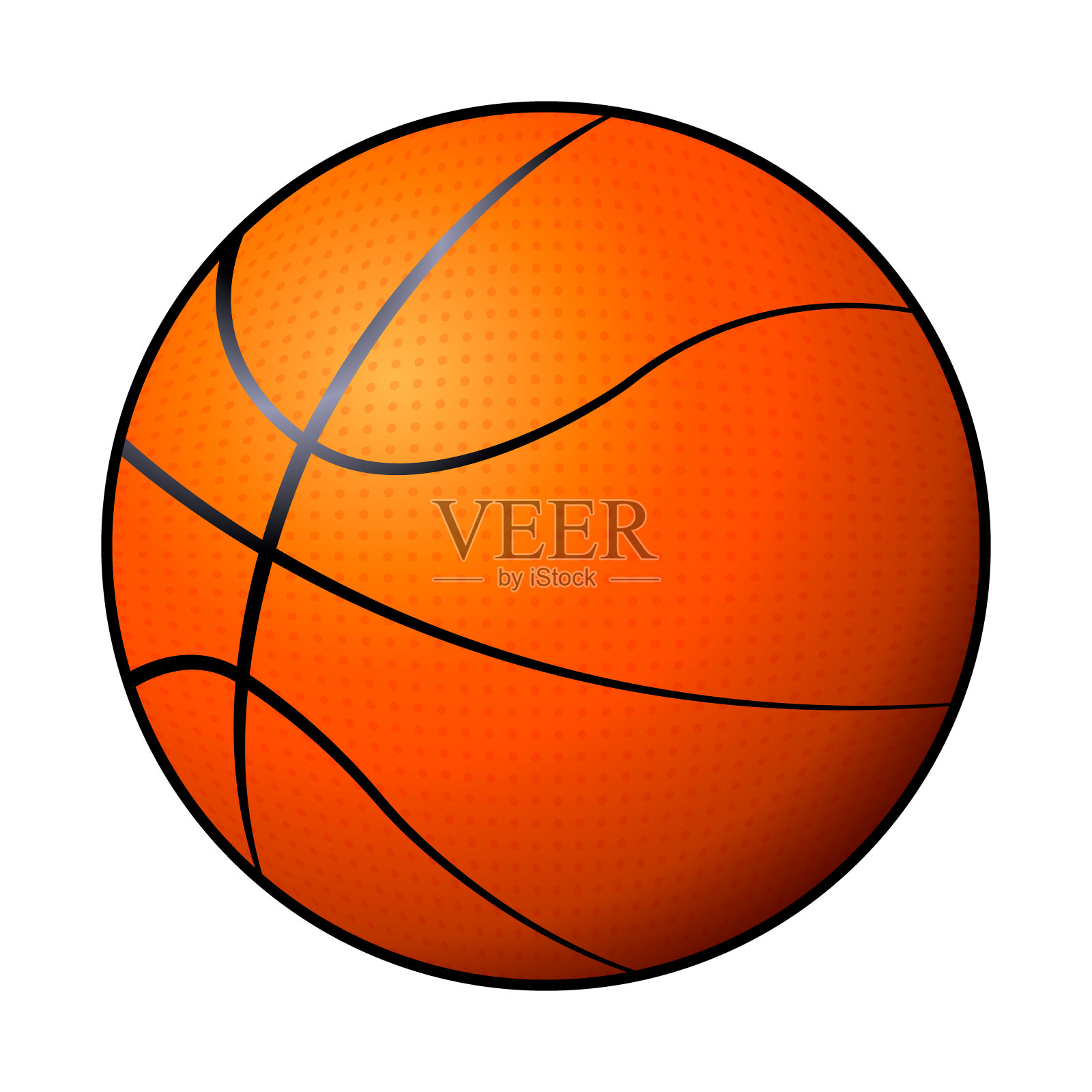 篮球现实橙色简单的平面矢量图标插图孤立eps10插画图片素材