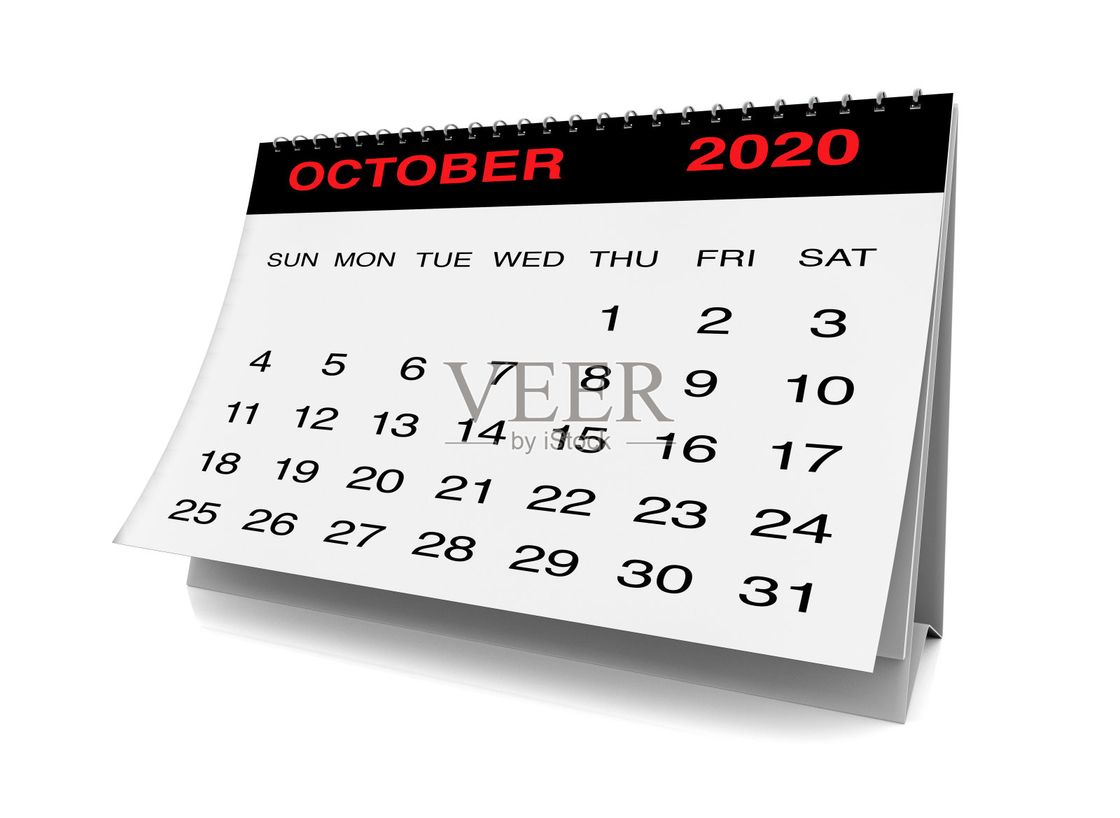 2020年10月日历设计模板素材