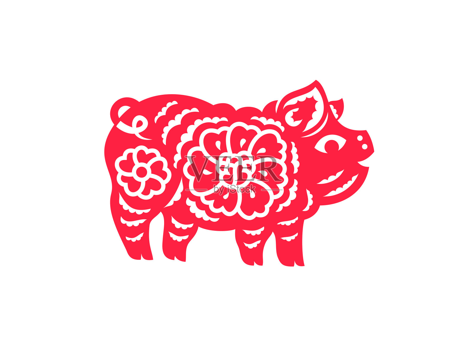 中国新年2019猪插画图片素材