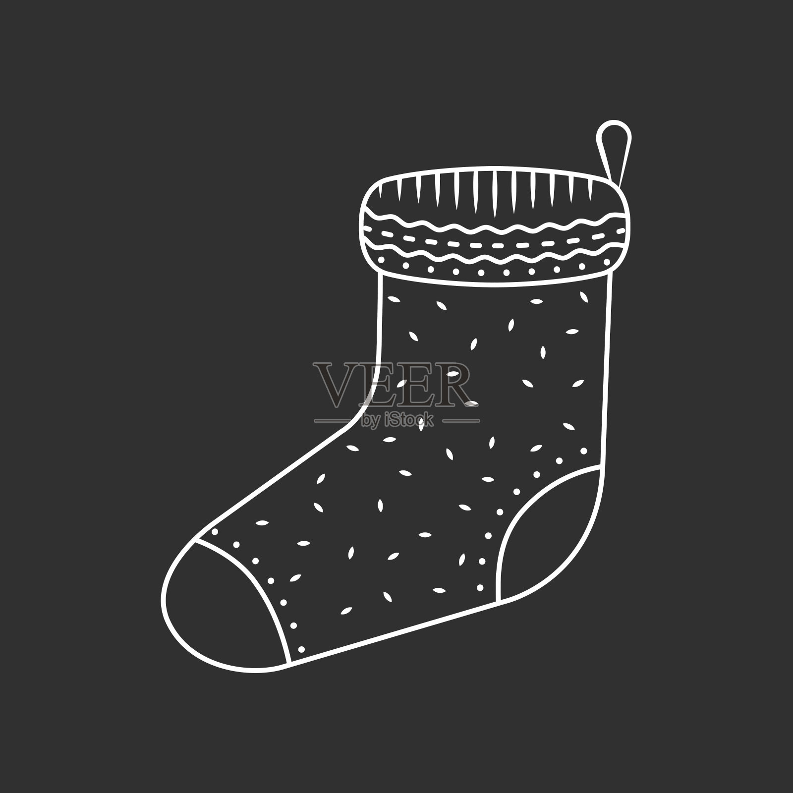 圣诞袜子图标。矢量线艺术插图设计元素图片
