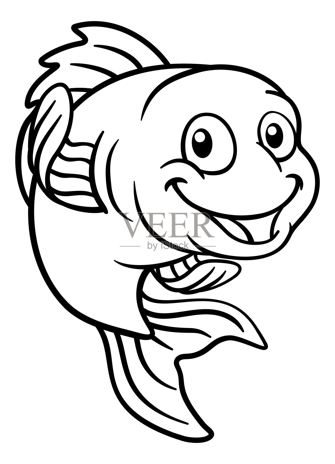 金鱼或金鱼卡通人物设计元素图片