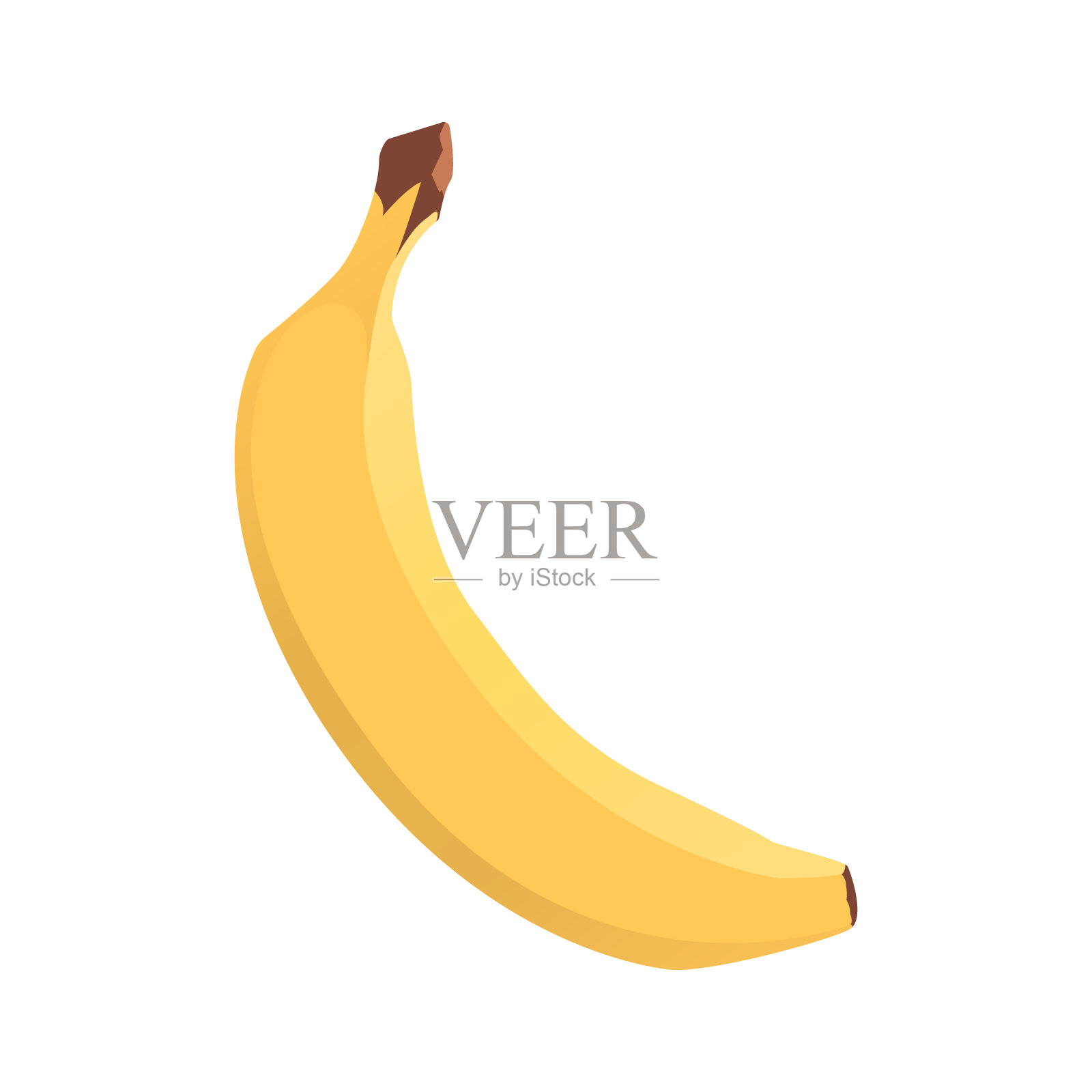 扁平的单一香蕉图标平面插图矢量设计元素图片