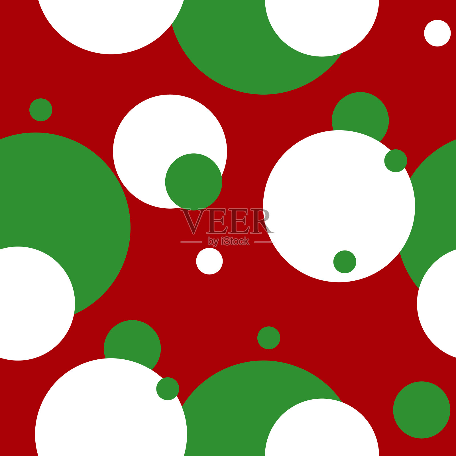 白绿红圆无缝模式矢量插画图片素材