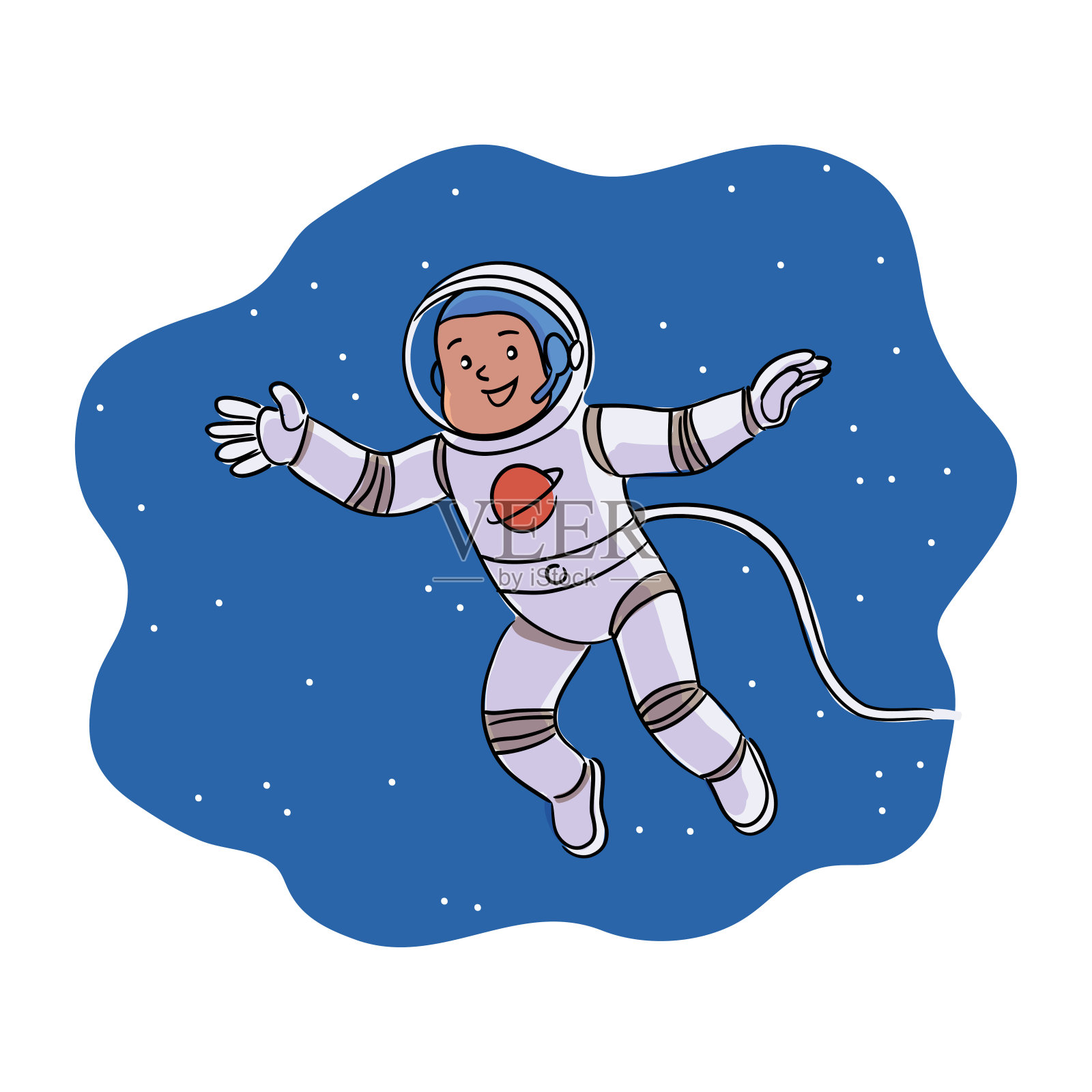 外太空快乐的微笑男孩宇航员设计元素图片